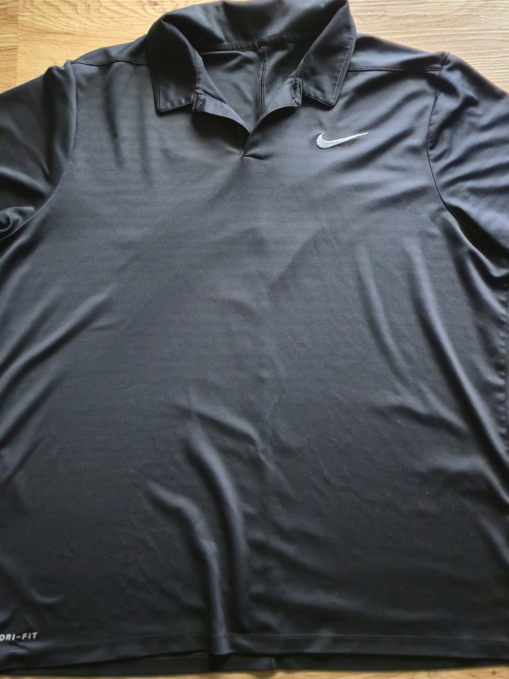 Dri-Fit Nike Black Polo Silver Swoosh XL